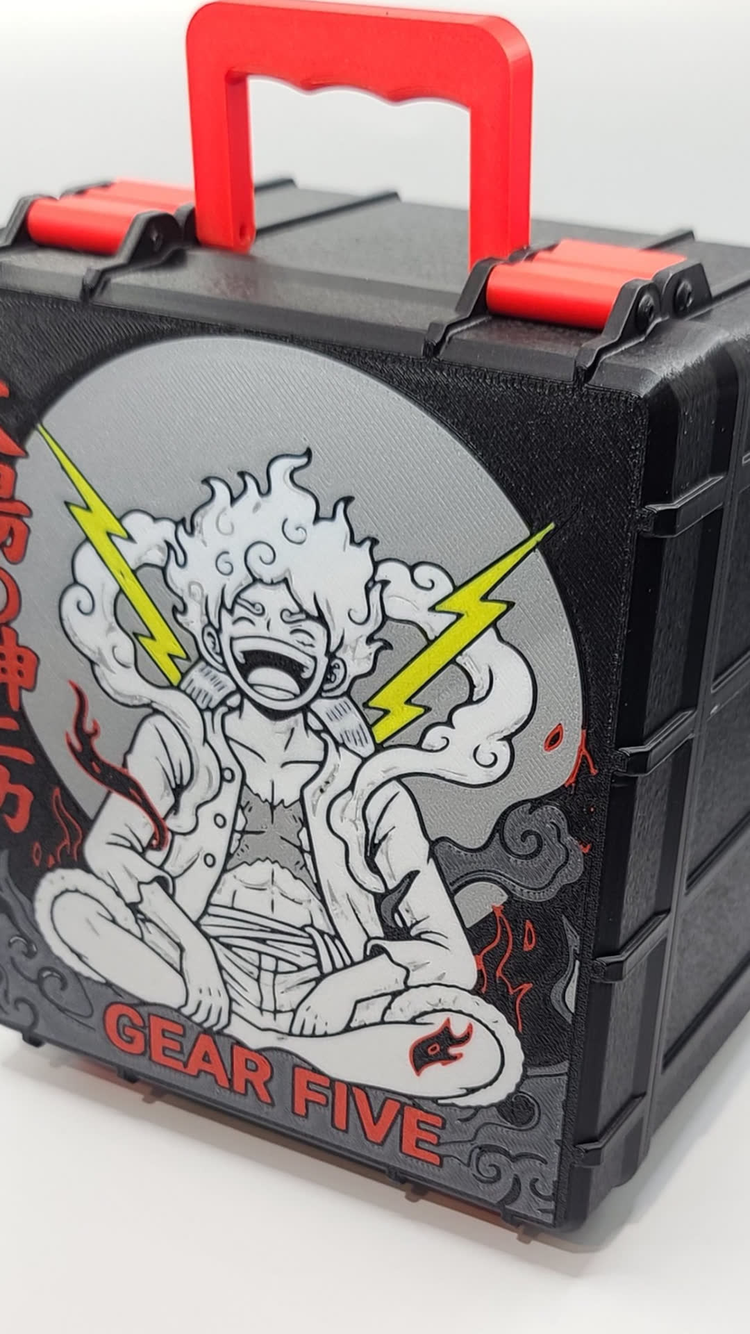 Black Gear Five custom card case with red handle