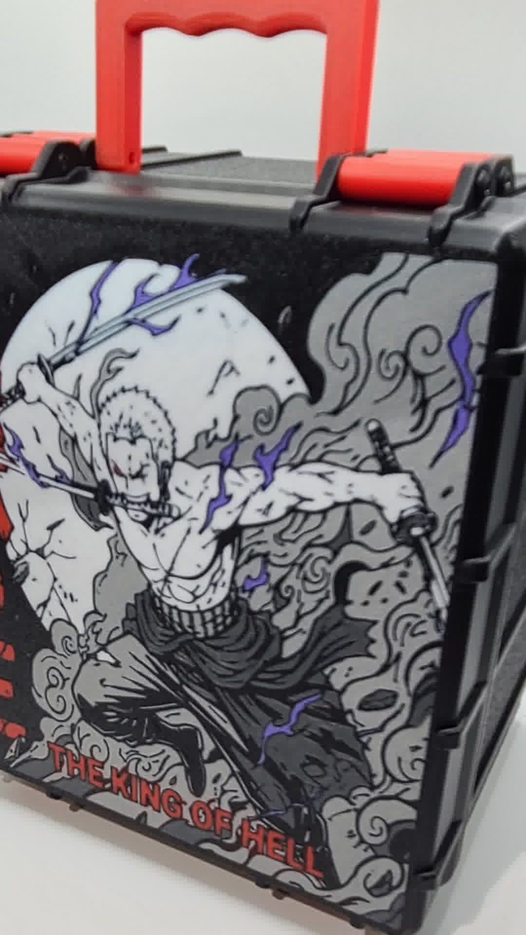 Black King of Hell custom card case with purple details