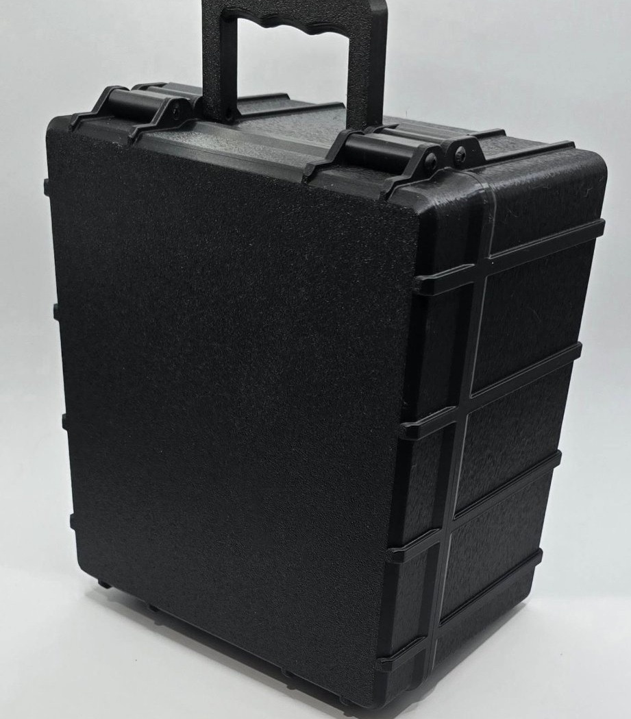 Closed blank black custom card case with carrying handle