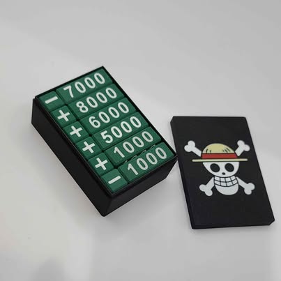 One Piece TCG damage counters in a printed case