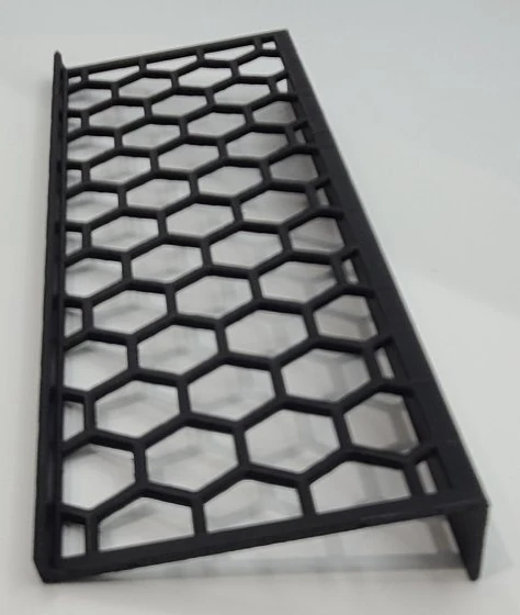 Single black honeycomb card riser