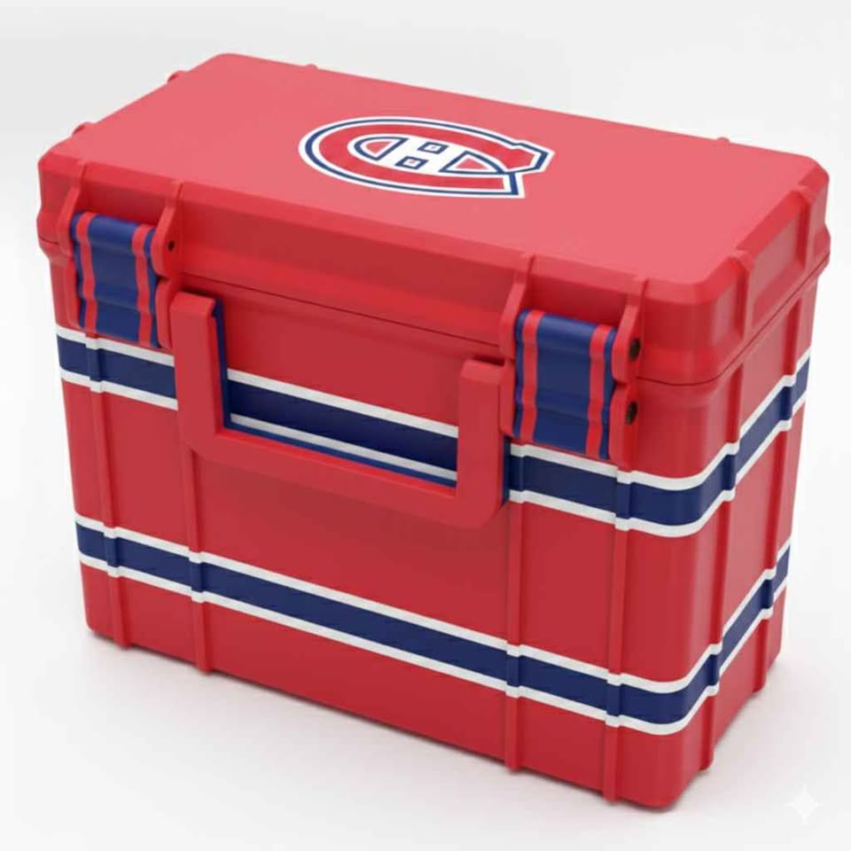 Red blue and white Montreal Canadiens custom card case