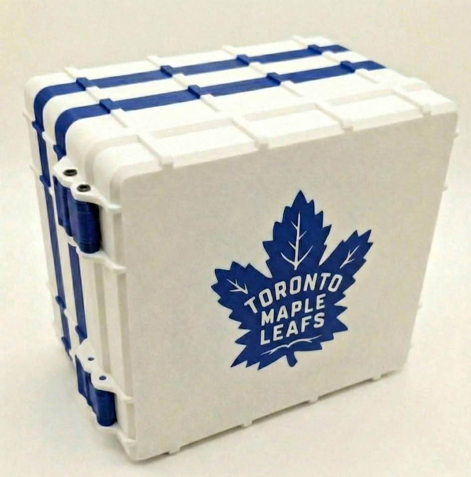 White and blue Toronto Maple Leafs custom card case